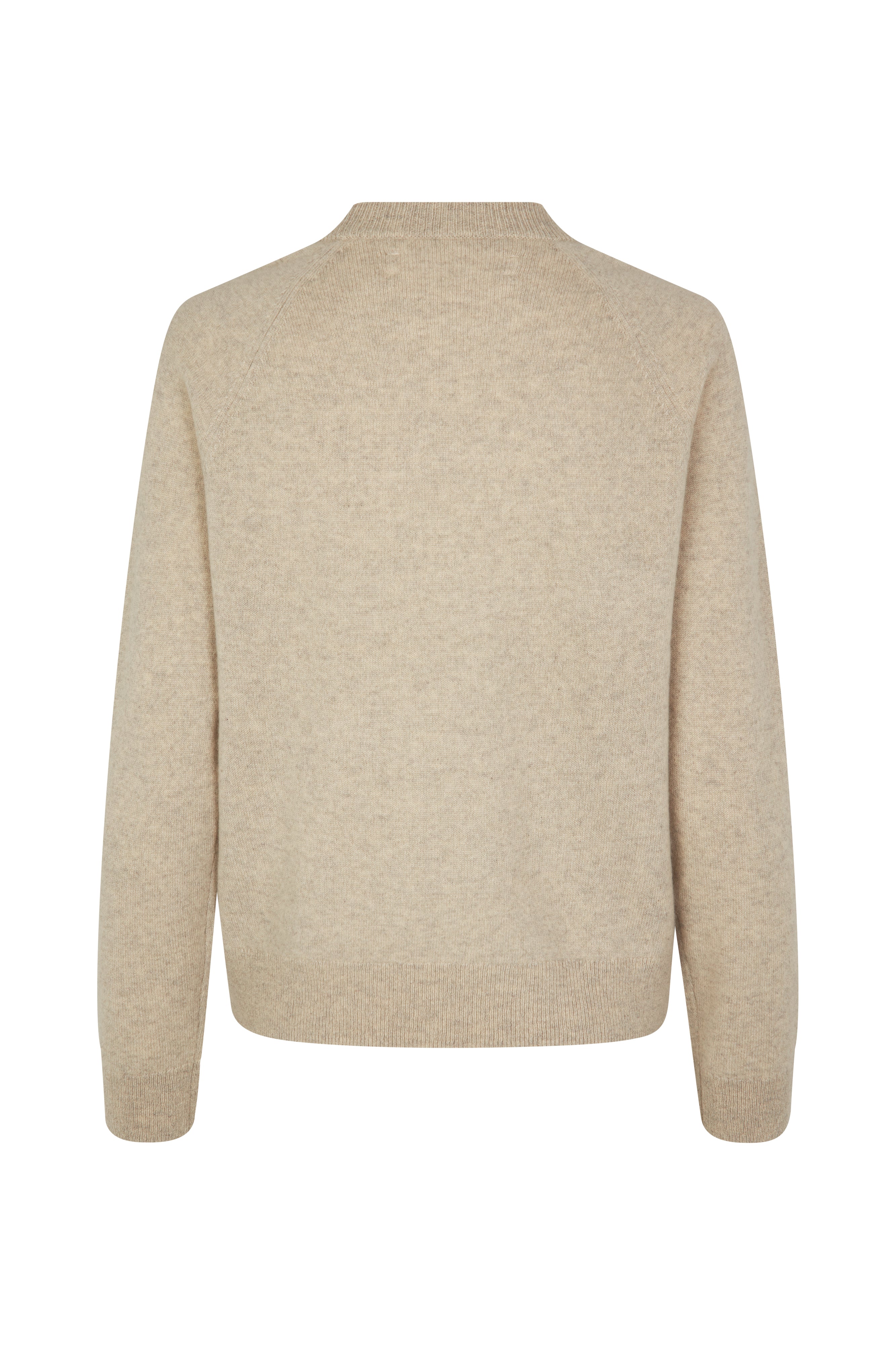 Boston o-neck striktrøje - Cream Mel